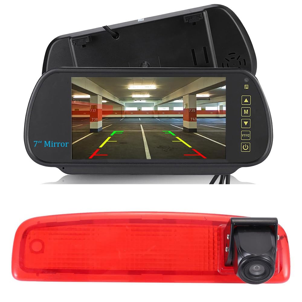 7-calowy wyświetlacz lusterka wstecznego LCD TFT ekran wspomagający parkowanie + światło hamowania HD kamera cofania do Renault Dacia Dokker Logan MCV Express furgon 62180802 89037432 8200690117