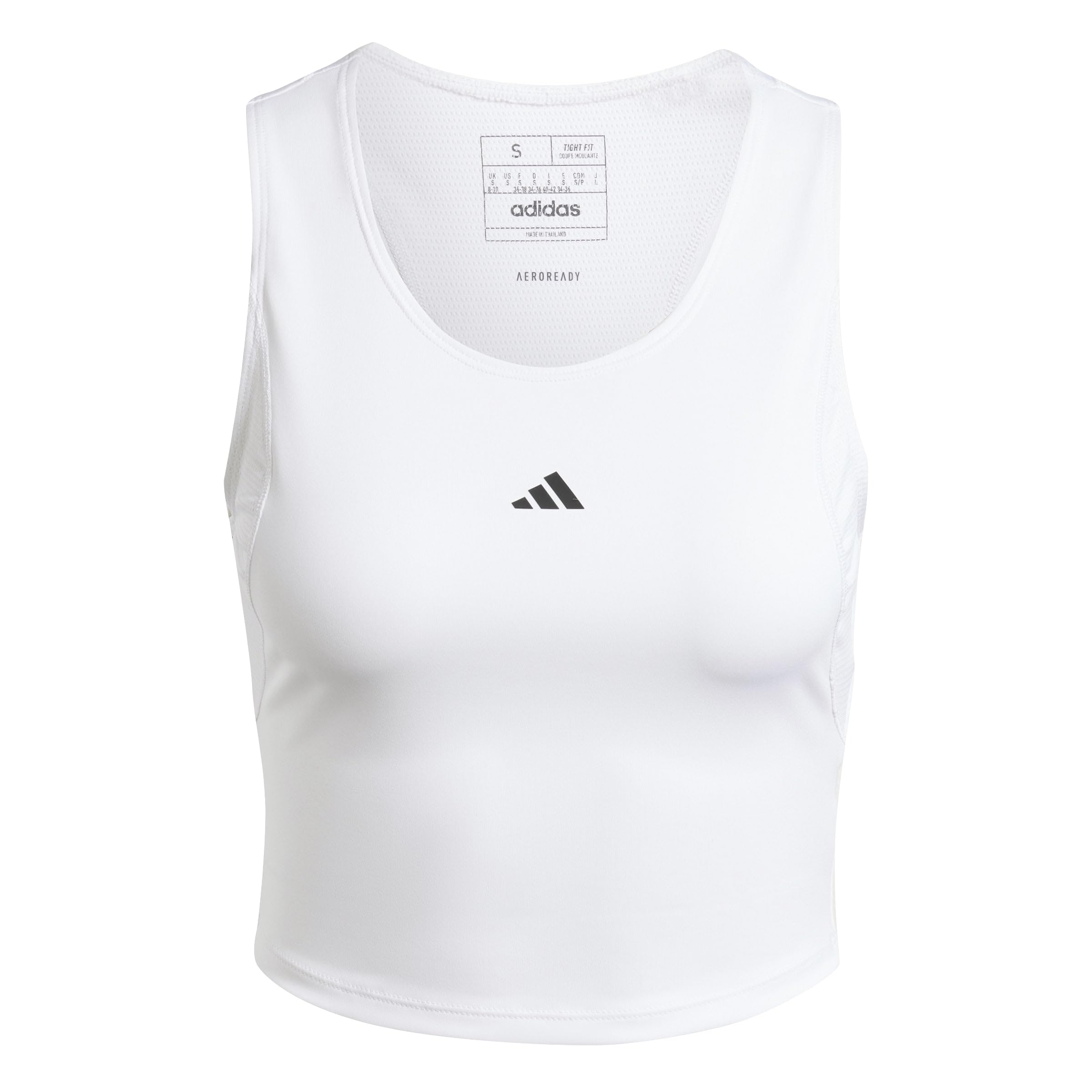 adidas Women's Techfit Cropped Training Tank Top Shirt, White, M