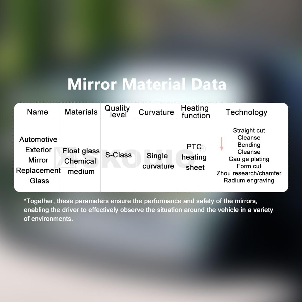 Driver Side Mirror Glass Replacement for Ford Escape 2013 2014 2015 2016, Ford C-MAX Mirror Glass 2013-2018, Left Heated Mirrors with Backing Plate, CJ5Z17K707G