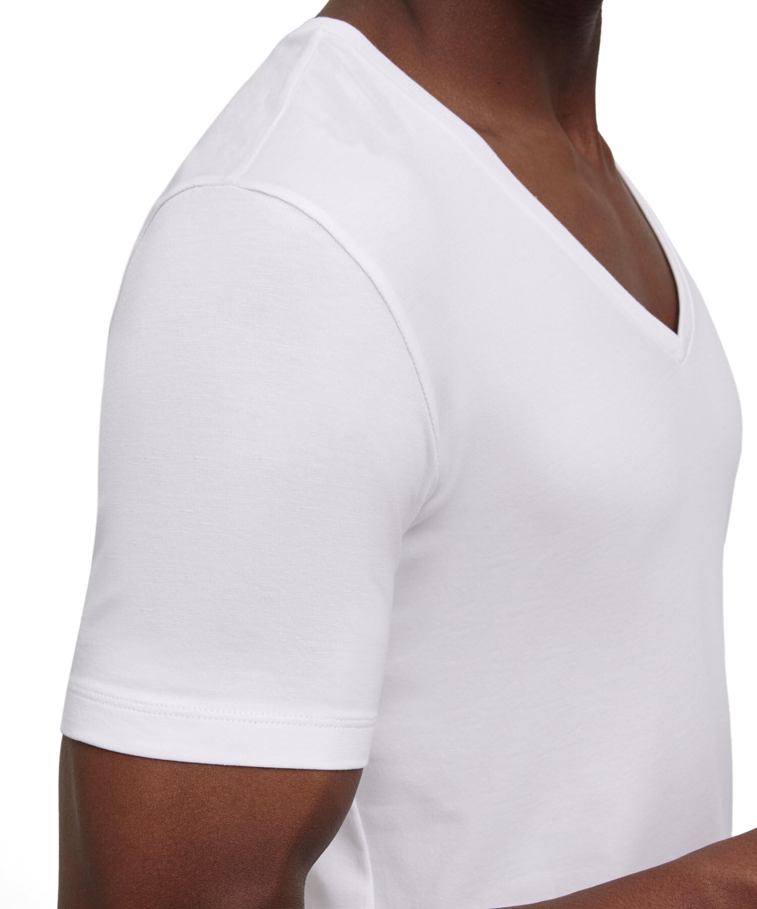 FALKE Herren Daily Comfort 2-Pack Deep V Neck Unterwäsche bequemes Unterhemd hautfreundlich Kurzarm mit tiefem V-Ausschnitt im Multipack schnelltrocknende atmungsaktive nachhaltige Baumwolle 2 Stück | Softe Baumwolle mit Elasthan
