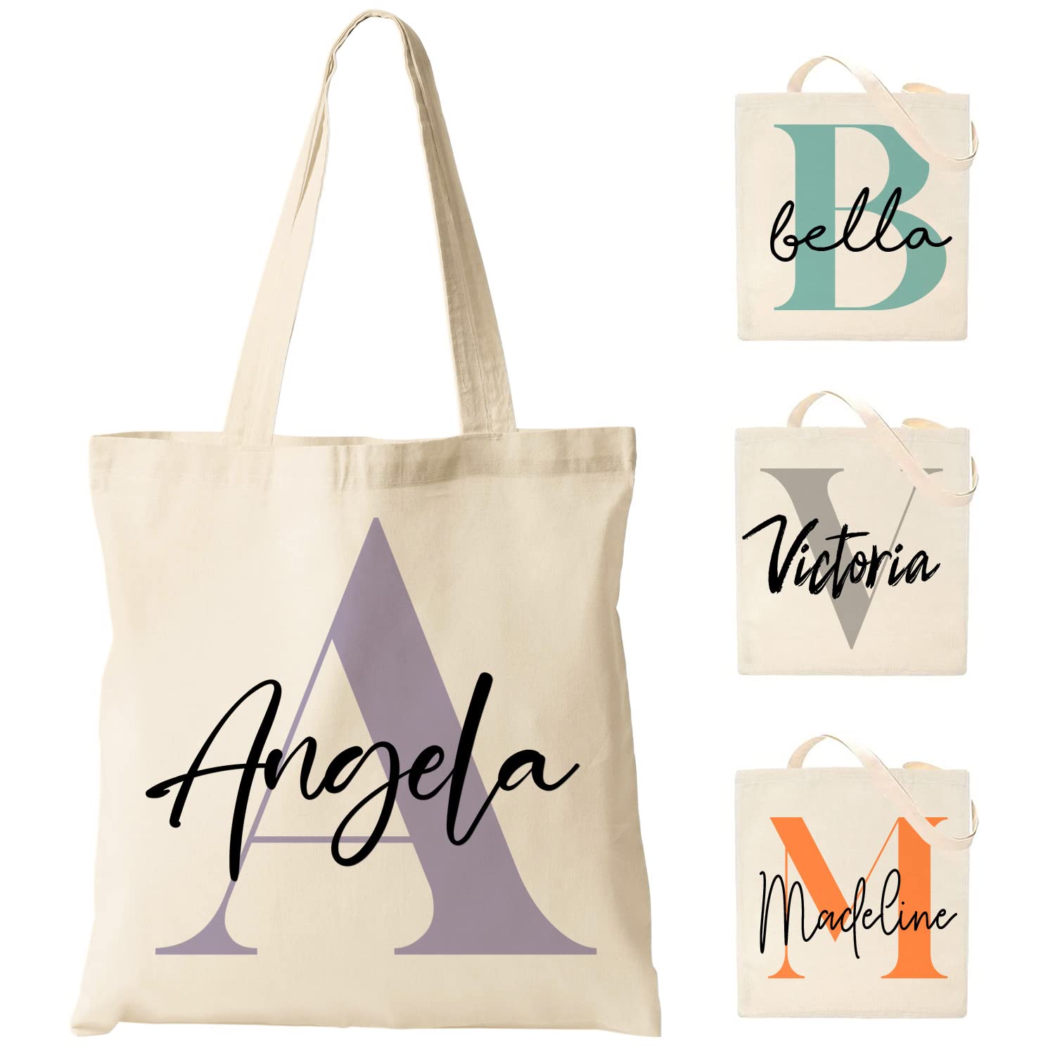 Easycosy Personalized Tote Bag Canvas Tote Bag with Picture Text Customized Reusable Grocery Bag Floral Gifts Bag for Women