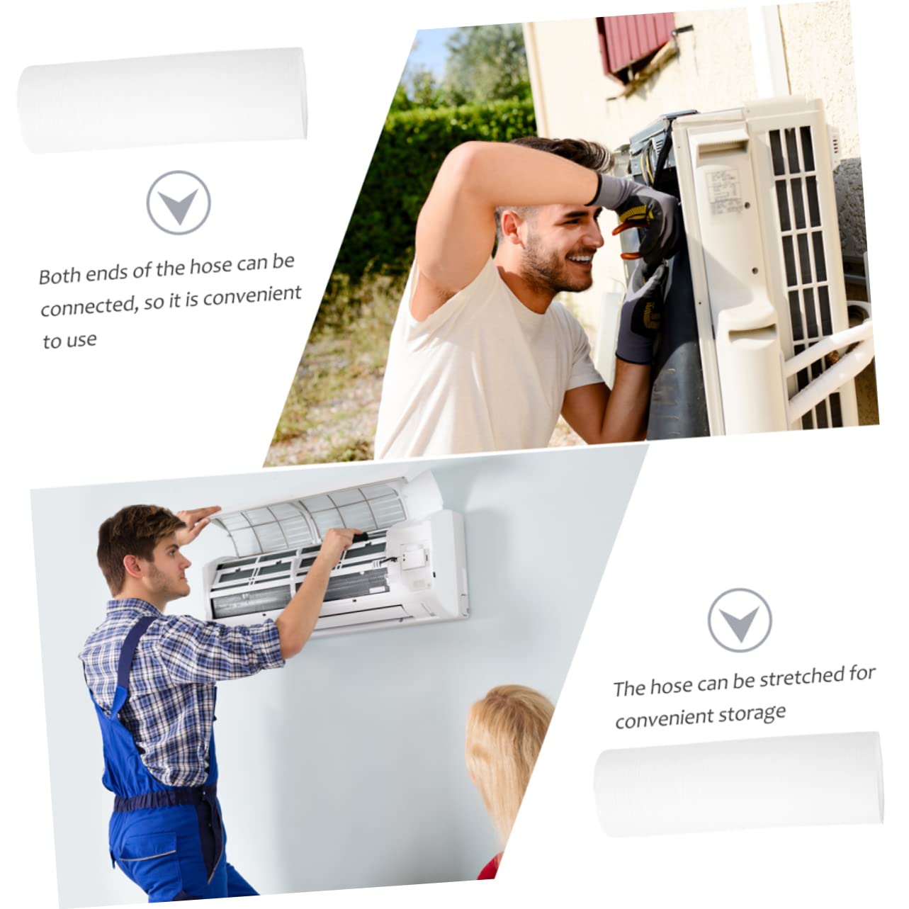 Tubo Scarico Condizionatori Portatili Flessibile 15cm Bianco | Estensione Tubo Climatizzatore Portatile, Tubo di Scarico Aria per Camera e Ufficio, Pp Resistente