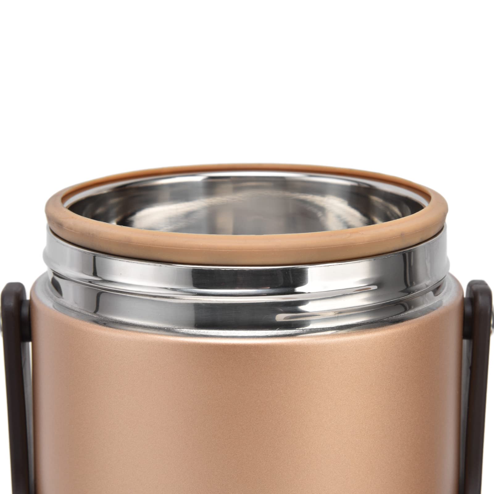 Jenngaoo Barattolo per Alimenti Sottovuoto Bento Box da 2300ml, Contenitore per Il Pranzo per Adulti Isolato Sottovuoto in Acciaio Inox 304 per Cibi Freddi o Caldi(Oro)