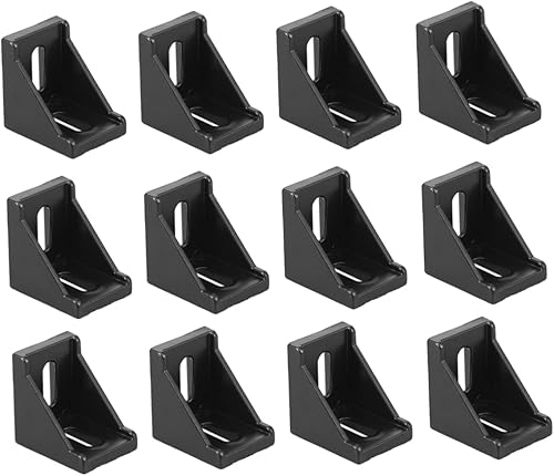DOITOOL 20 unids 3030 90 soportes de soporte negros para soporte de sujeción de montaje Código de esquina Guía de sujeción Soporte de extrusión de
