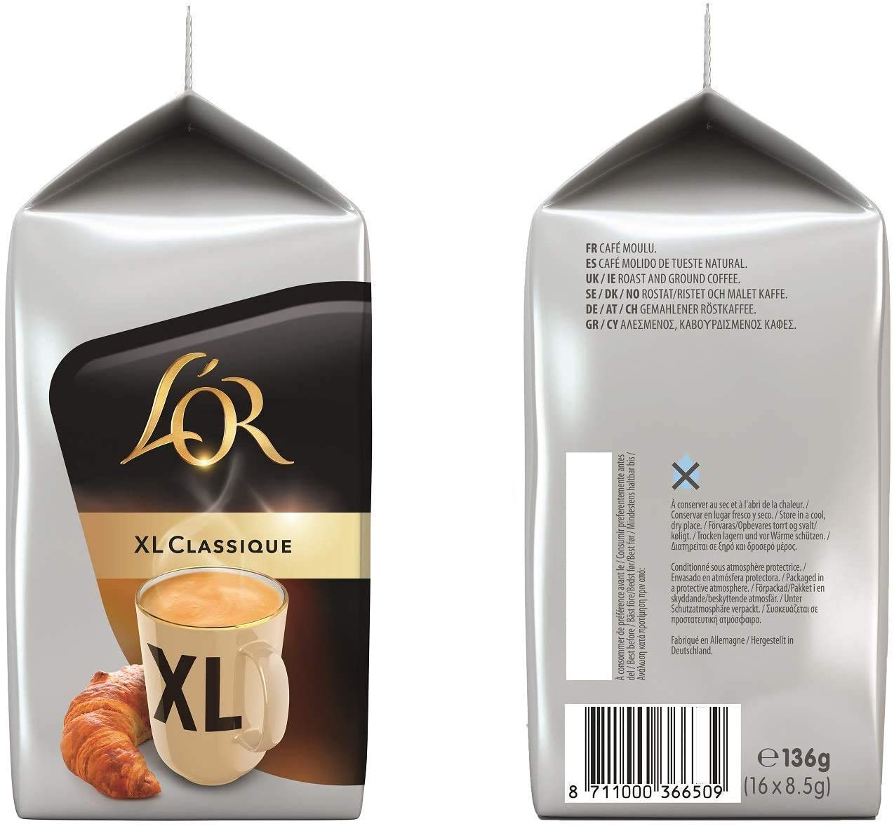 Tassimo Coffee L'OR XL Selection – L'OR Classique XL & Intense XL – 10 Packungen (160 Portionen)