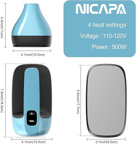 Miniatura 5 de NICAPA Mini máquina de prensa térmica para camisetas, zapatos, sombreros de 7 x 4 pulgadas, pequeños proyectos de vinilo HTV portátil, mini prensa