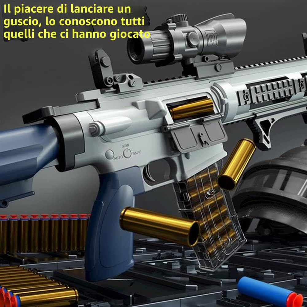 Pistola Giocattolo M416 Shell Ejection - Soft Bullet Gun EVA Sniper Rifle, Blaster Weapon Toys per Giochi in Giardino - Regalo di Compleanno per Ragazzi Ragazze Adolescenti - Bianco