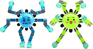 Transformable Fidget Spinners Toys for Adults Anxiety,2 PCS Sensory Toy for Teens and Kids ADHD Autism Stress,Cool Fingertip Gyros Party Favors Gift for Boy Girls Birthdays Stocking Stuffers
