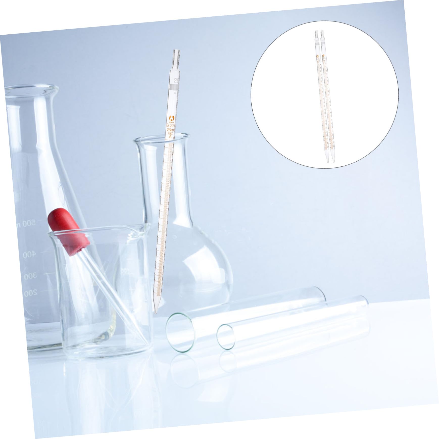 Zerodeko 20 Pipetas de Vidrio Escala para Medición Precisa, Suministros de Laboratorio