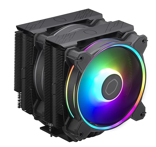 Miniatura 3 de Cooler Master Hyper 622 Halo Black Enfriador de aire de CPU de doble torre, ventilador Halo, ARGB de doble bucle, cubierta superior de aluminio, 6