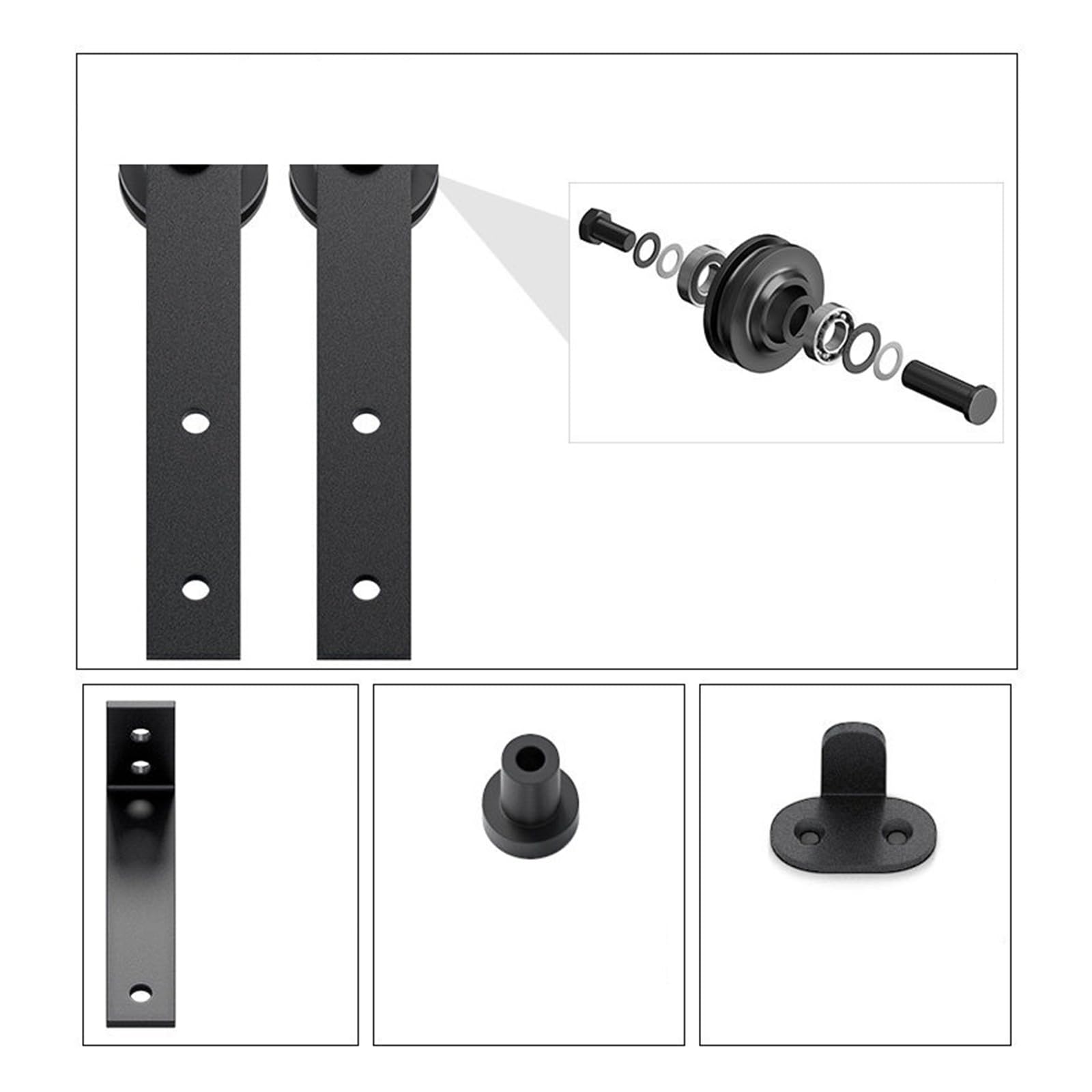 Kit corredizo para puerta de granero, Kit de herrajes for puerta corredera interior, carril colgante for Granero montado en el techo 1,2 m for puertas madera