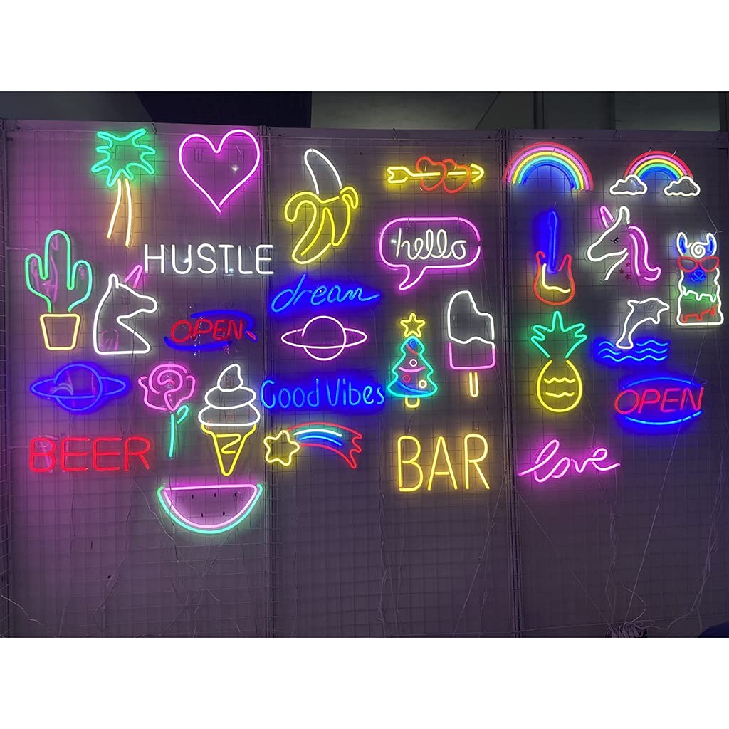 Amazon.co.jp : Hustle ネオンライトサイン 9.84x17.7インチ 大型LED
