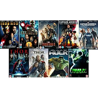 Avengers Ultimate Marvel Comic Heroes All 9 Movies DVD Complete Collection - Iron Man 1, Iron Man 2, Iron Man 3, Captain America : The First Avenger, Captain America: Winter Soldier, Thor 1, Thor 2: The Dark World, Hulk (Eric Bana), Incredible Hulk (Edward Norton) + Extras