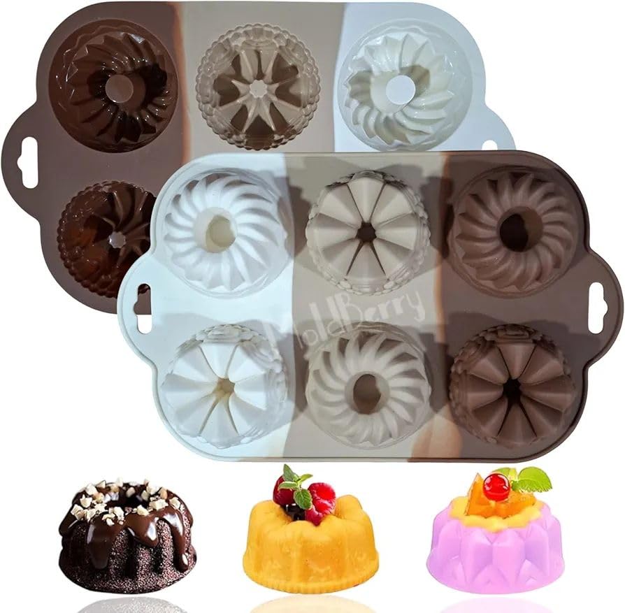 MoldBerry Mini Donut Cake Pan | 6 Cavity Silicone Fluted Tube Mold | Non-Stick Baking Tray for Donut Jelly Cupcake Muffin Cake Bread | Flexible Heat Resistant Mould for Oven & Microwave-image-35