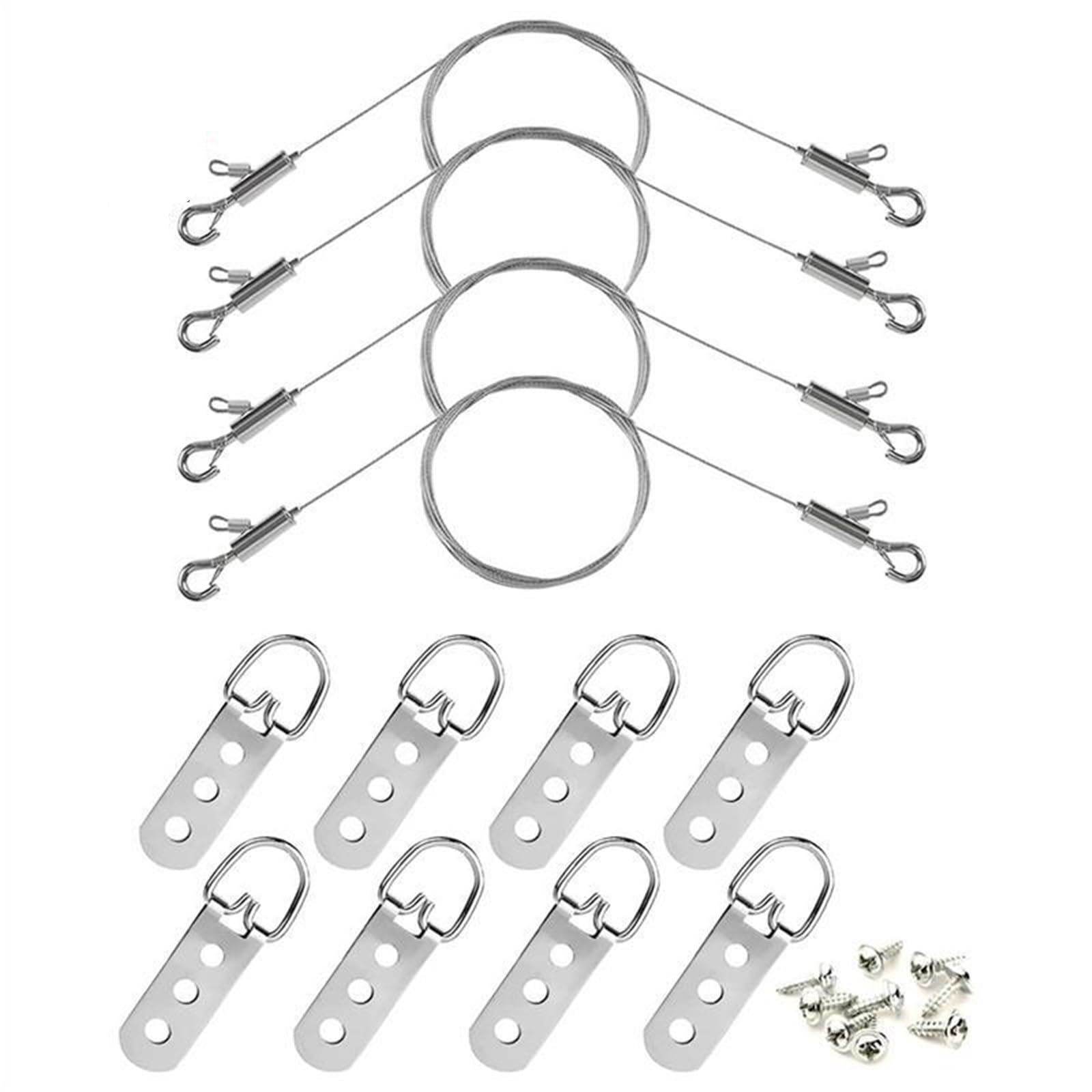 Gwyzax One Color Adjustable Picture Hanging Wire 8 Pcs Adjustable Hanging Wire, With D Rings And Screws