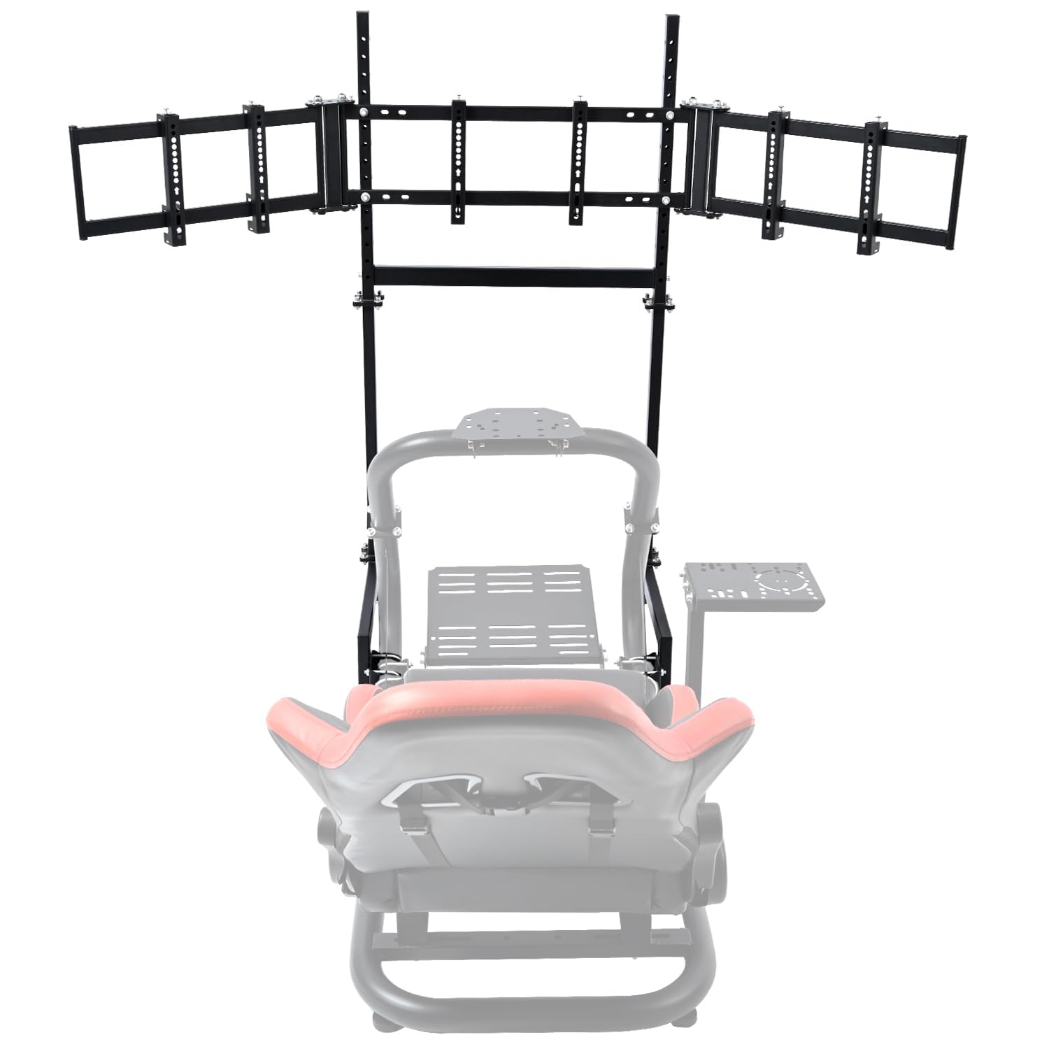 Dardoo Sim Racing Triple Monitor Stand mit einstellbarer Höhe & Breite für 24-32 Zoll Display 3 Bildschirme TV-Halterung Kompatibel mit Rundrohr Racing Sim Cockpit