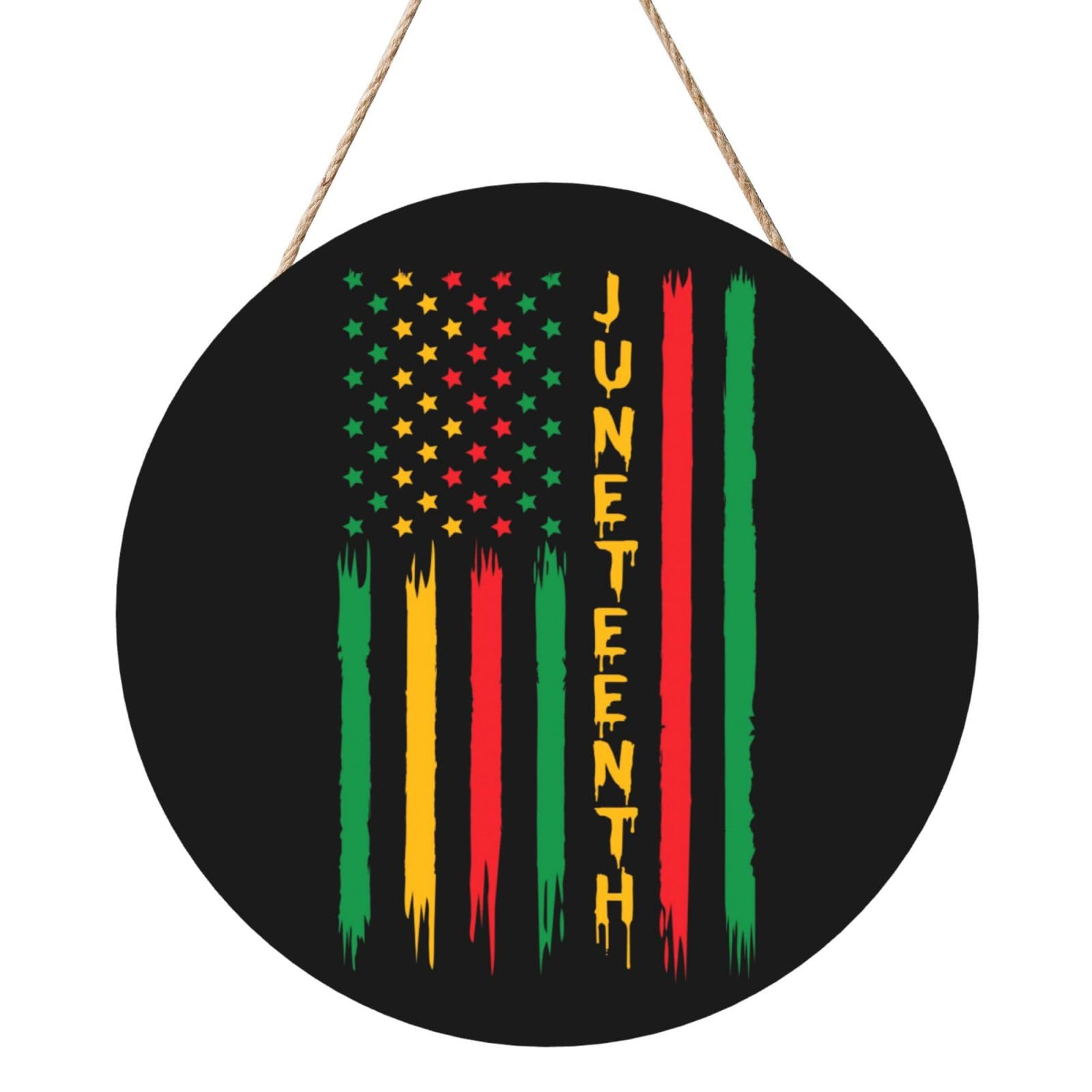 Pride African American Juneteenth Independence Day Freedom Door Signs Plaques Wood Welcome Sign For Front Door Wall Hanging For Home Farmhouse Office Classroom Party Decoration