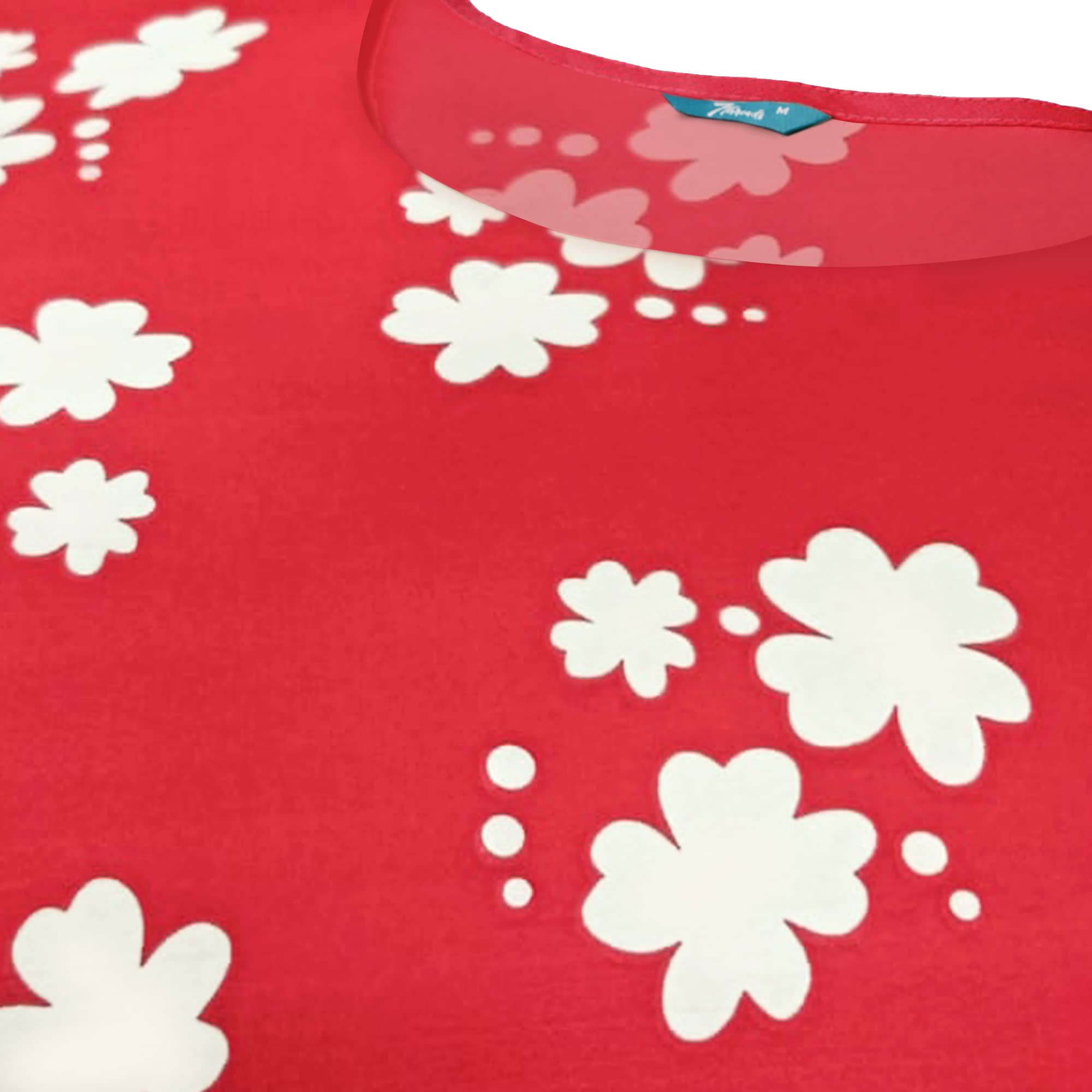 Pinkmint Women's Crepe Red Color Floral Printed Straight Kurti (530380-Xl)