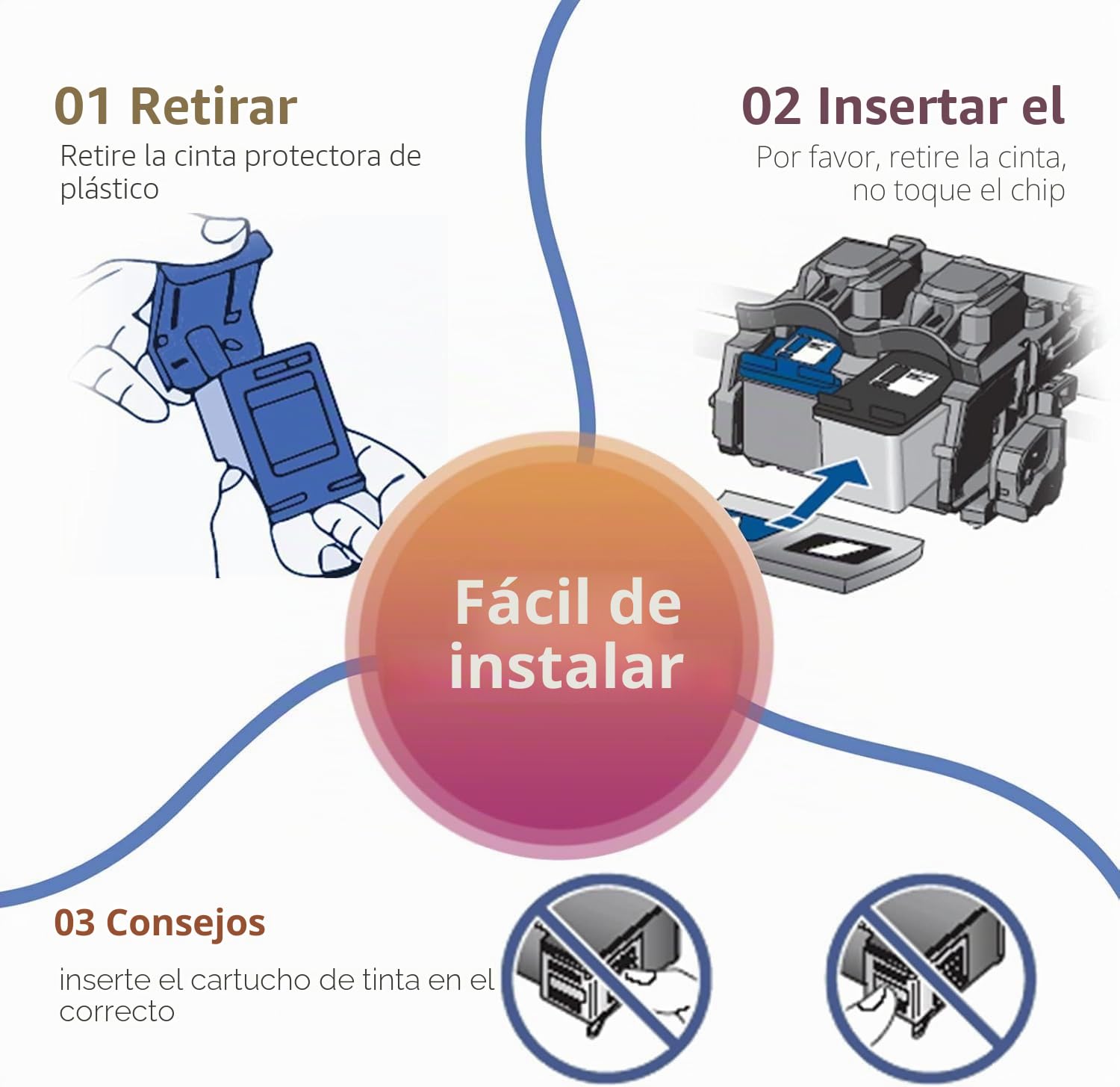 ColoWorld 303XL Cartuchos de Impresora, para HP 303 Cartuchos Multipack, Compatible con HP Envy Inspire 7200e 7220e 7900e 7920e,para Envy Photo 6200 Tango X Smart All-in-One Printer(2-Pack)