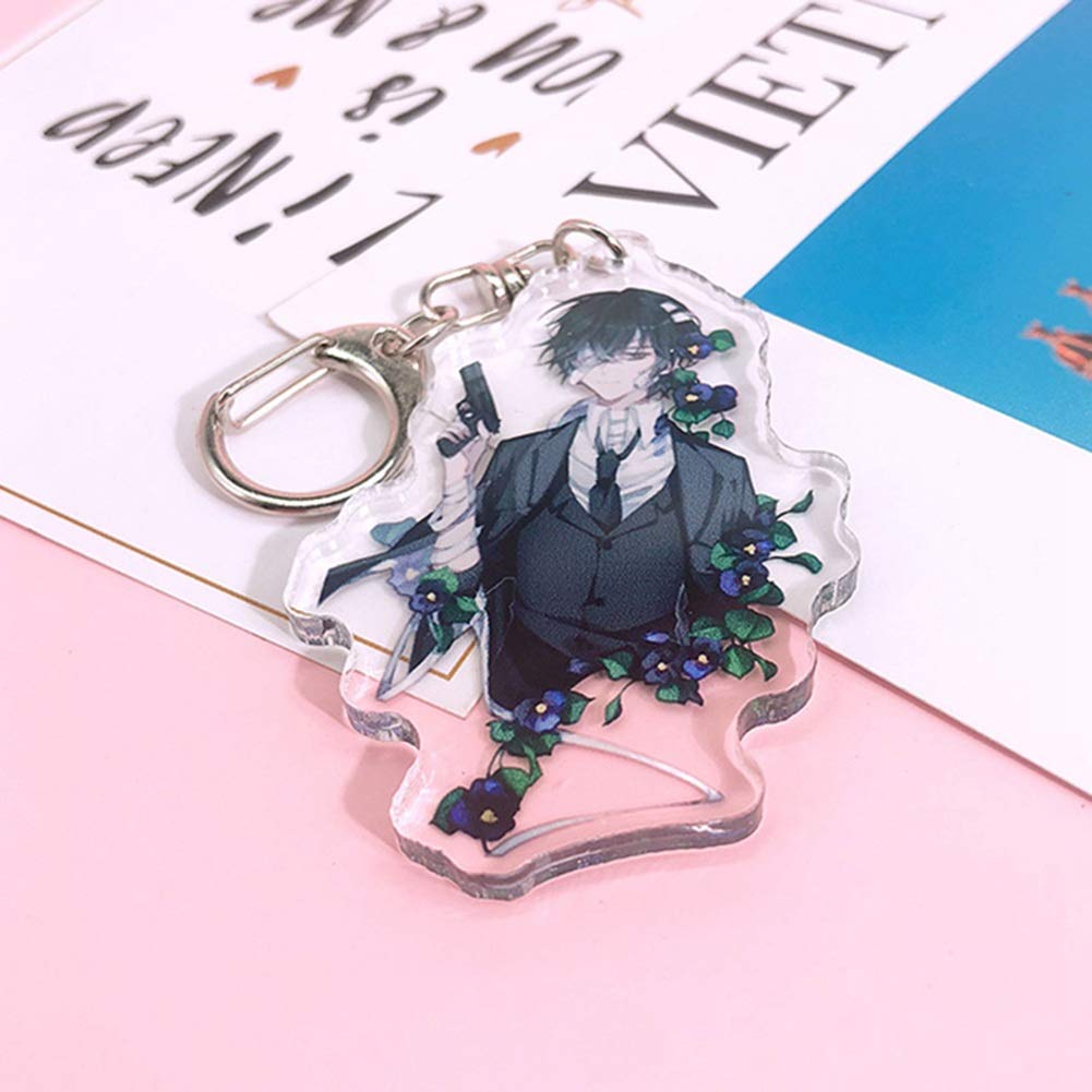 Cute Bungo Stray Dogs Anime Strap Atsushi Nakashima Dazai Osamu Nakahara Chuya Akutagawa Ryunosuke Acrylic Keychain(Multi-Style09)