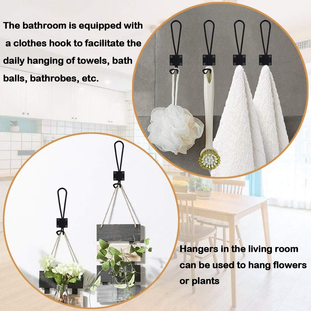 Coat Hooks Wall Mounted Rustic Entryway Hooks Wall Hooks 10 Pack Metal Hooks with Metal Screws for Hanging Hook for Coats Cap Farmhouse Hooks