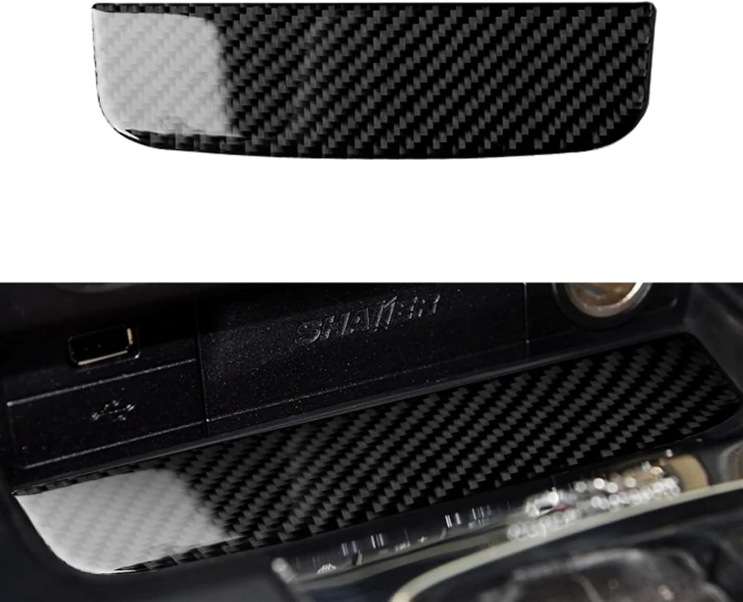 Carbon Fiber Sticker Interior Car Storage Box Panel Trim Cover Decals for Fords Mustang 2015-2019 Accesorios