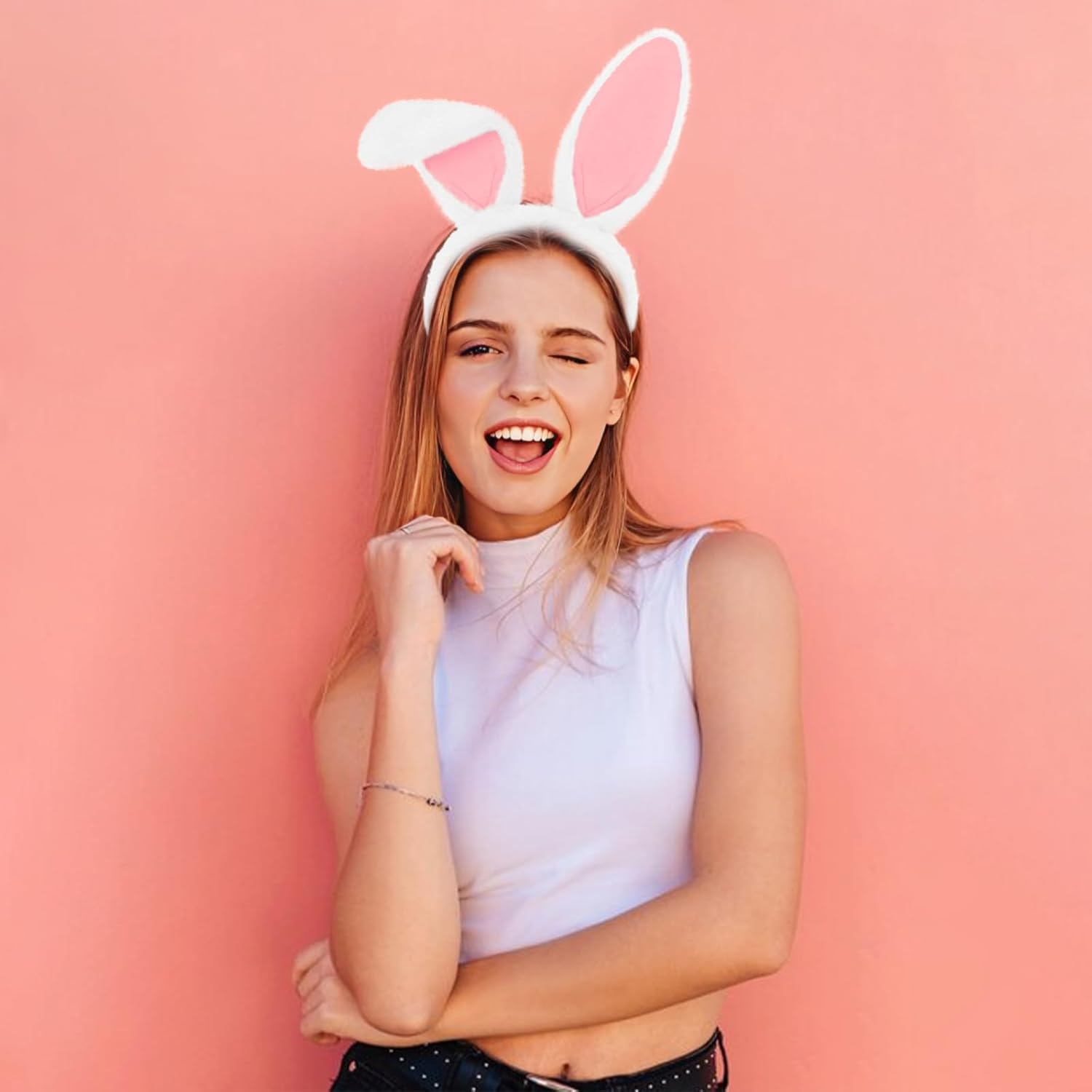 M&G House Easter Bunny Headband Bunny Ears Tail Rabbit Headband Cosplay Toy Plush Easter Gift - Image 6