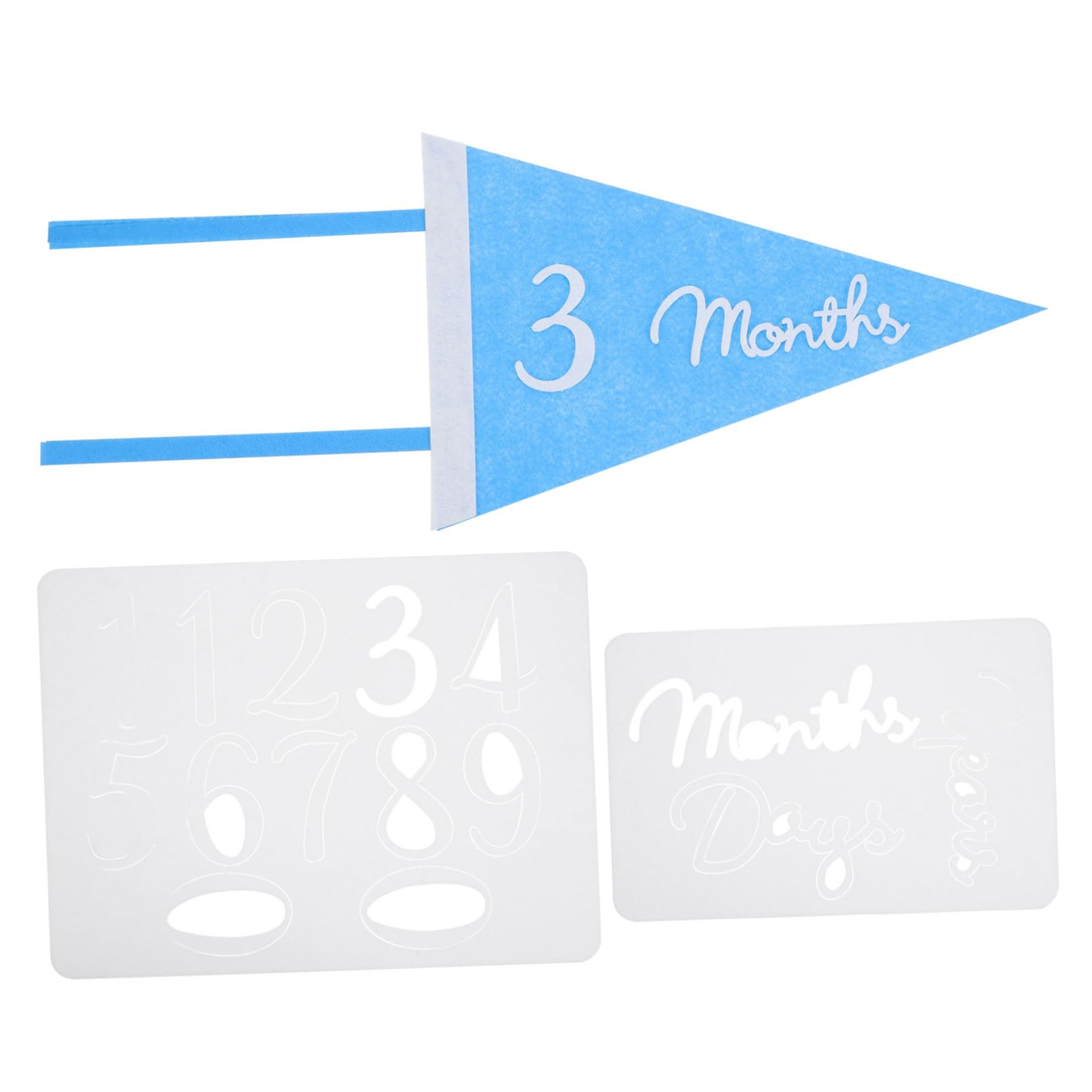FAVOMOTO Monthly Triangle Flag Decorative Bunting for Baby Months Days Sign Photo Banner Growth Record Flag