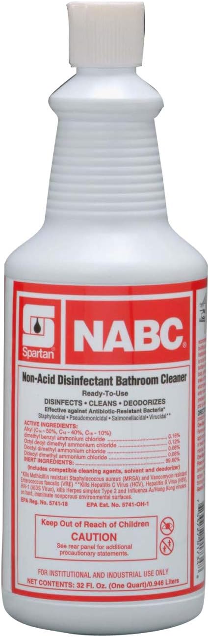 NABC RTU Restroom Cleaner Blue, 1 qt, Floral, Liquid | 12/Case