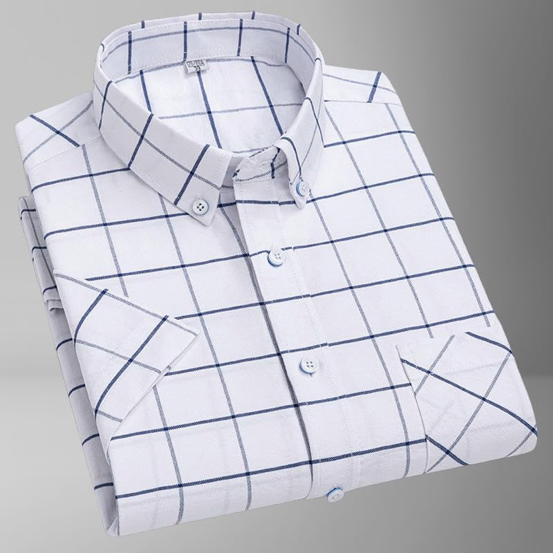 Chemise décontractée à manches courtes coton Oxford léger