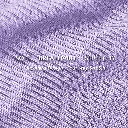 Women's High Waisted Ribbed Cotton Thongs Stretchy Sport Panties High Cut Breathable Underwear 6-Pack4