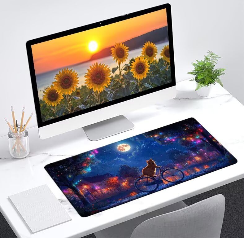 Mousepad XXL con base de goma antideslizante y bordes cosidos para un control preciso del PC 2