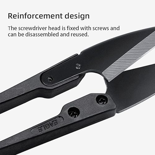 Miniatura 4 de WUTA 10 tijeras de corte de acero negro en forma de U, tijeras de metal antioxidante para bricolaje, artesanía en cuero, suministros para el hogar