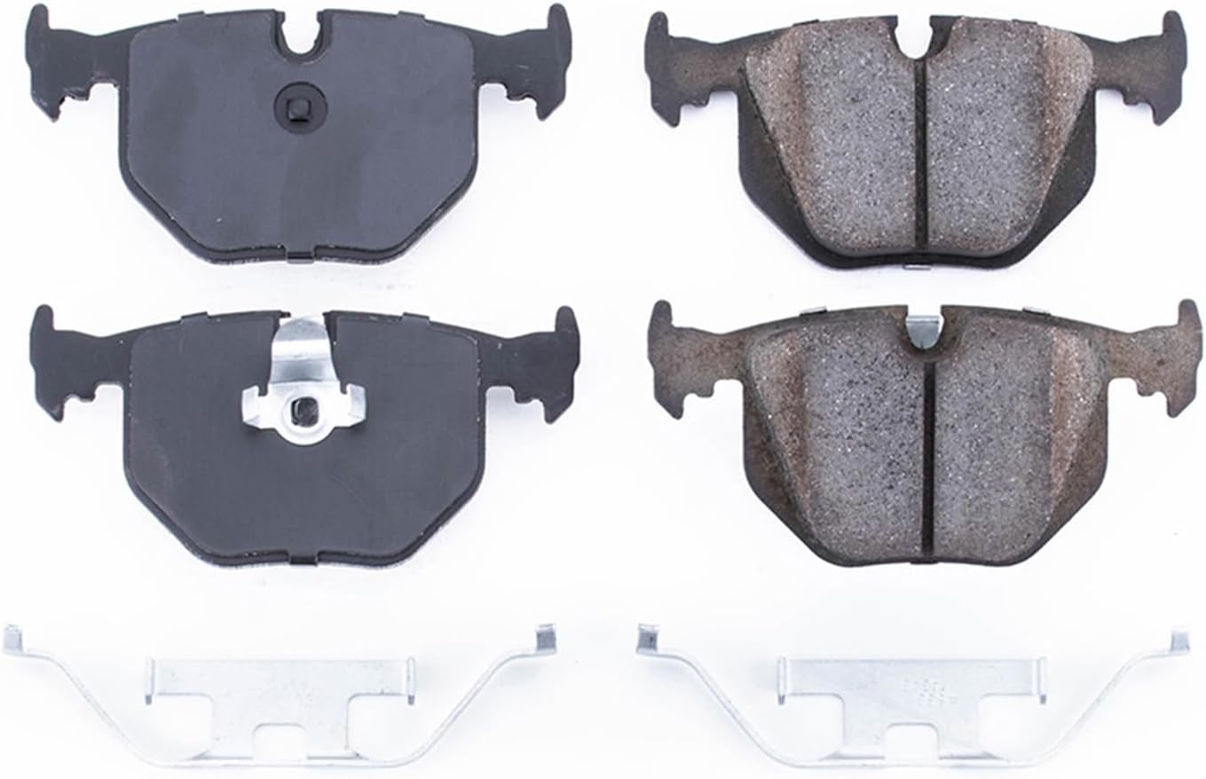 PowerStop Rear Brake Pads For BMW 330Ci 2001-05 |330i 2001-05 |330xi 2001-05 |525i 2004-07 |525xi 2006-07 |BMW 528i 2008-10 - Z17 Ceramic Brake Pads With Installation Hardware, 17-683