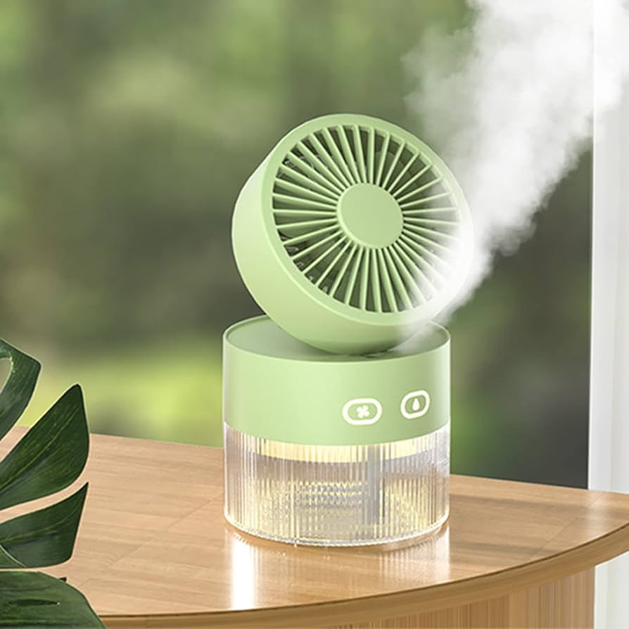 Amazon.co.jp : ミスト扇風機 加湿器 卓上 ナイトライト 350ML