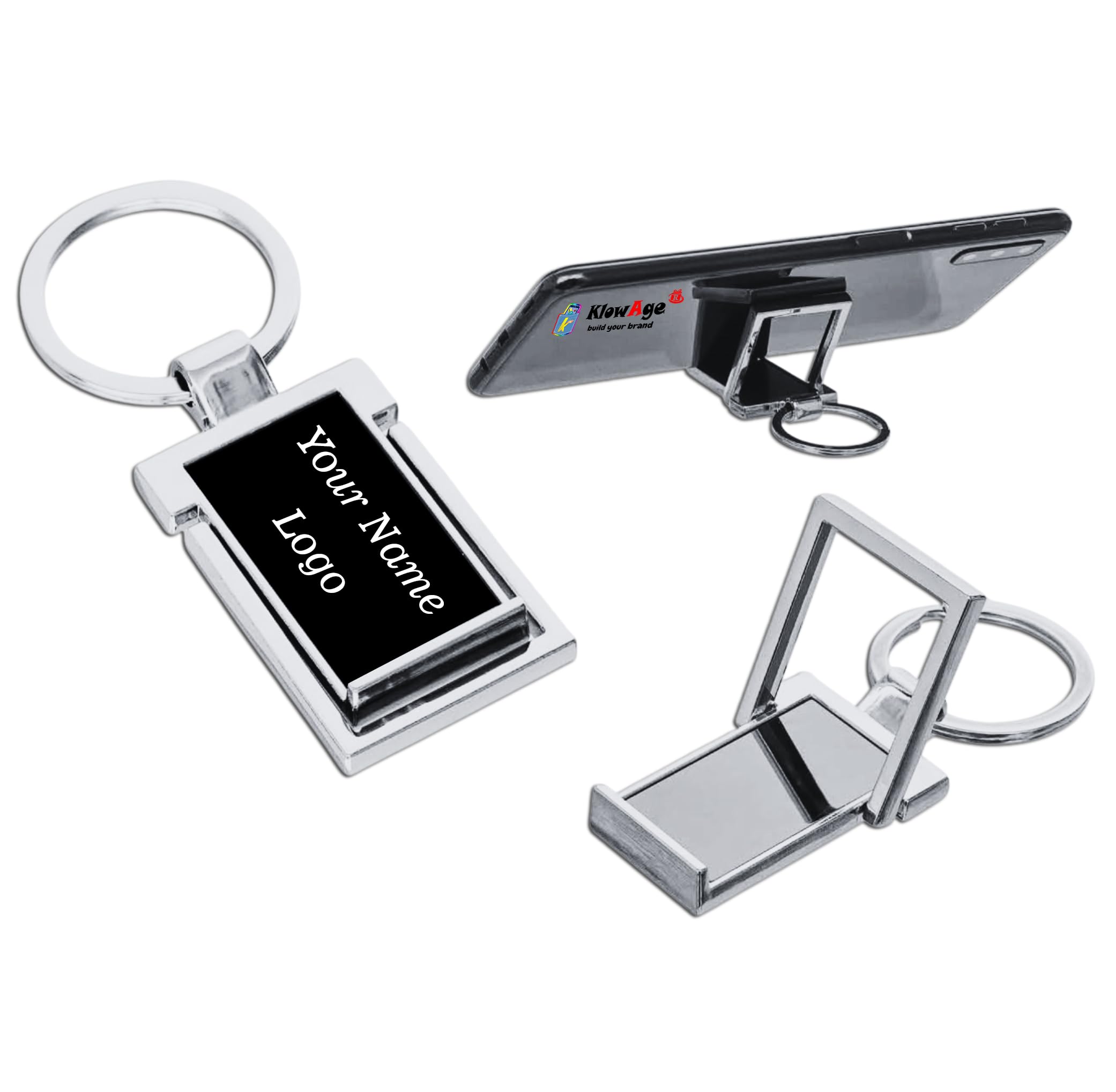 Personalized Metal Keychain with Custom Name Foldable Mobile Phone Stand | Pocket-Sized Phone Holder for Desk & Travel | Compact, Durable – Universal Support for Smartphones-image-19