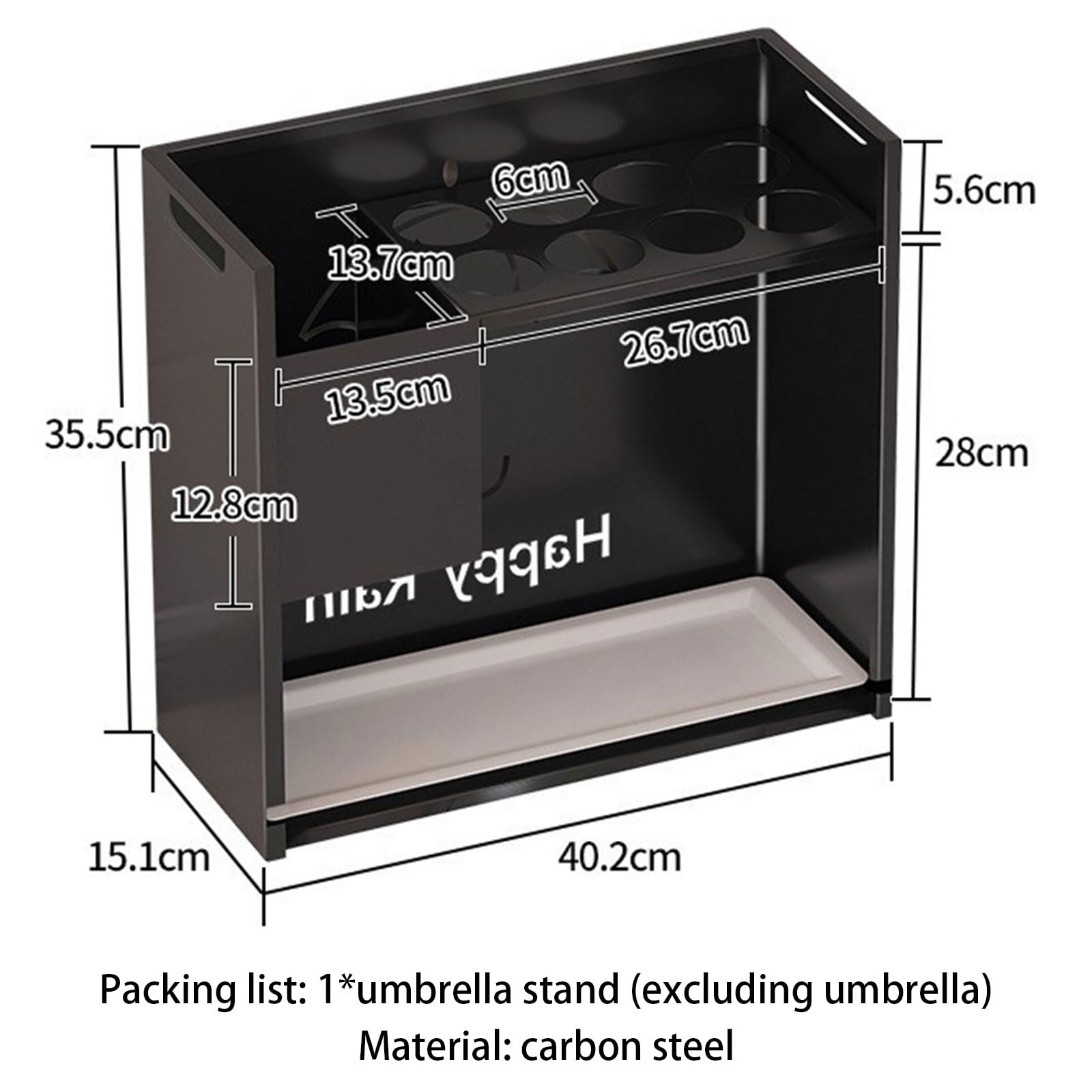 Paragüero de Metal para Uso En Decoración del Hogar/Tienda, Estantes de Almacenamiento con Partición y Bandeja de Goteo Extraíble, para Paraguas Grandes y Pequeños