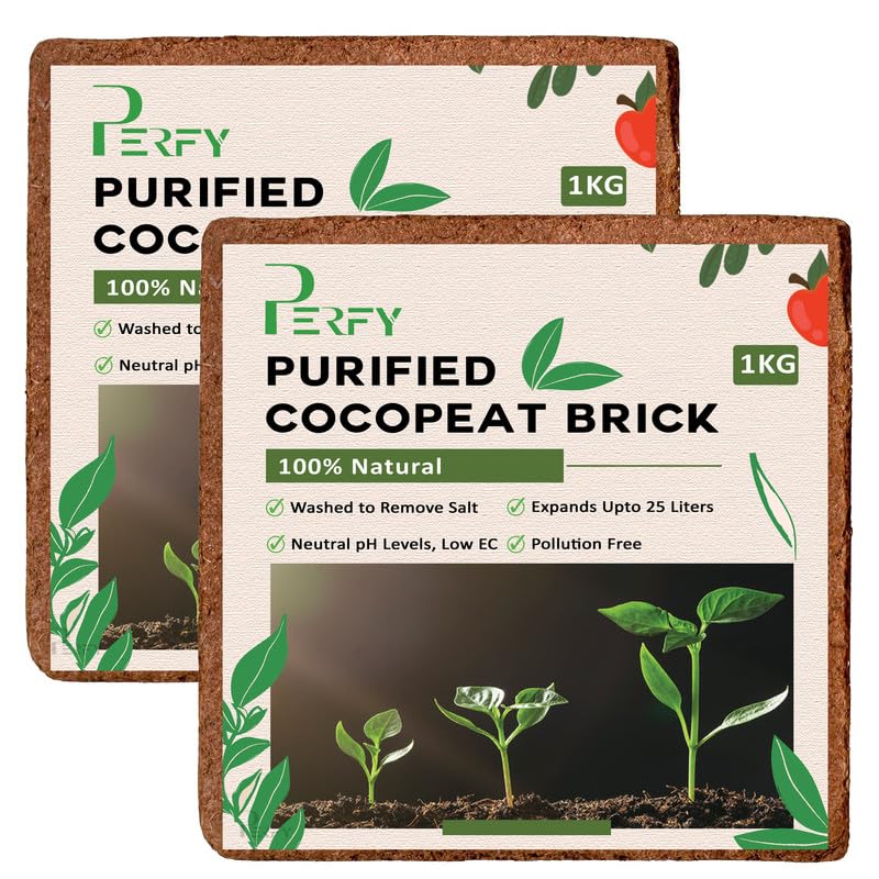 Perfy Purified Cocopeat Block 2KG for Natural Gardening, Coconut Coir - Low EC and pH Balance - Ultra Refined for Superior Gardening High Expansion Coco Fiber for Planting (B0DDL7K48B) Amazon Price History, Amazon Price Tracker