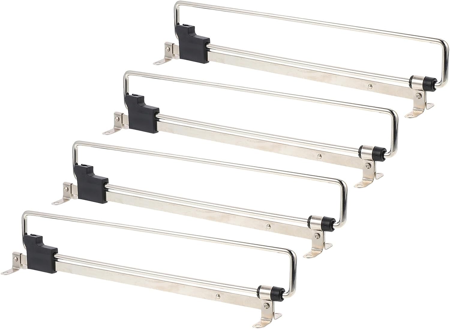 PATKAW 4pcs Adjustable Retractable Clothes Hanging Rods, Extendable Metal Pull-out Closet Rails 11.6 Inch, Telescopic Wardrobe Organizer for Pants and Coats, Space-saving Closet Storage