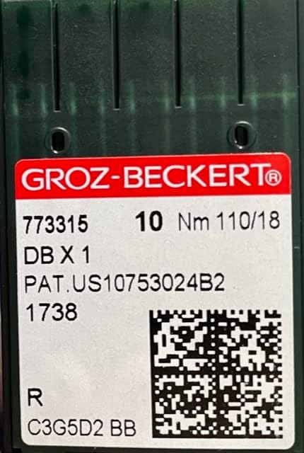 Needle It Up with Groz-Beckert Needle DBx1 / 16x257 / 16x231 / DLx1 / 1738 / Round Point - Size - 110/18 (100PK)