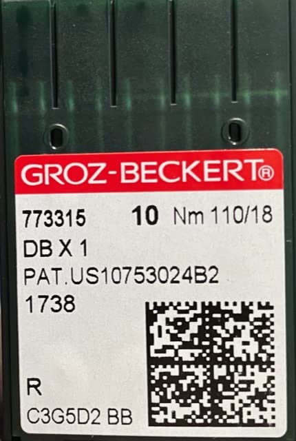 Needle It Up with Groz-Beckert Needle DBx1 / 16x257 / 16x231 / DLx1 / 1738 / Round Point - Size - 110/18 (100PK)