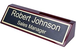 Personalized Business Desk Name Plate with Card Holder
