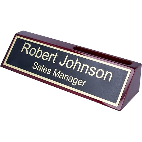 Personalized Business Desk Name Plate with Card Holder