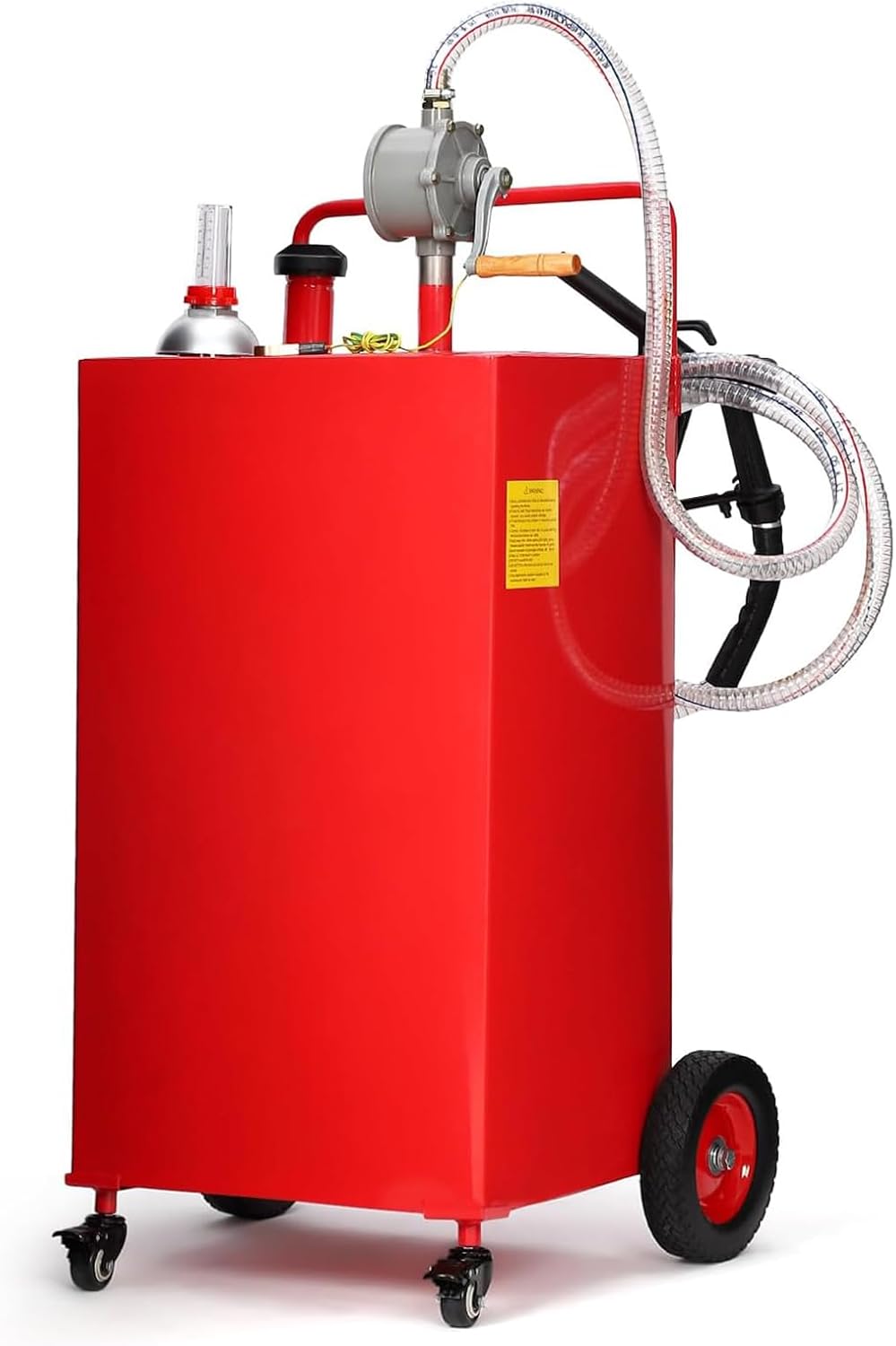30 Gallon Fuel Caddy with Manual Pump,Portable Gasoline & Diesel Transfer Tank Heavy Duty Tank Gas with 4-Wheel for Cars,Boats