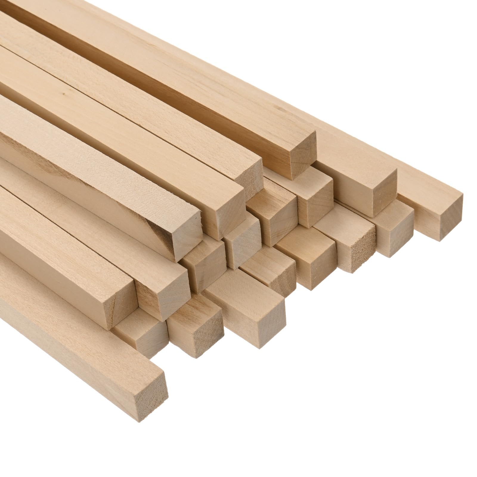 M METERXITY 20-Pack Wood Square Dowel Rods, 19/32 x 12 Inch Unfinished Wooden Square Dowel Rod