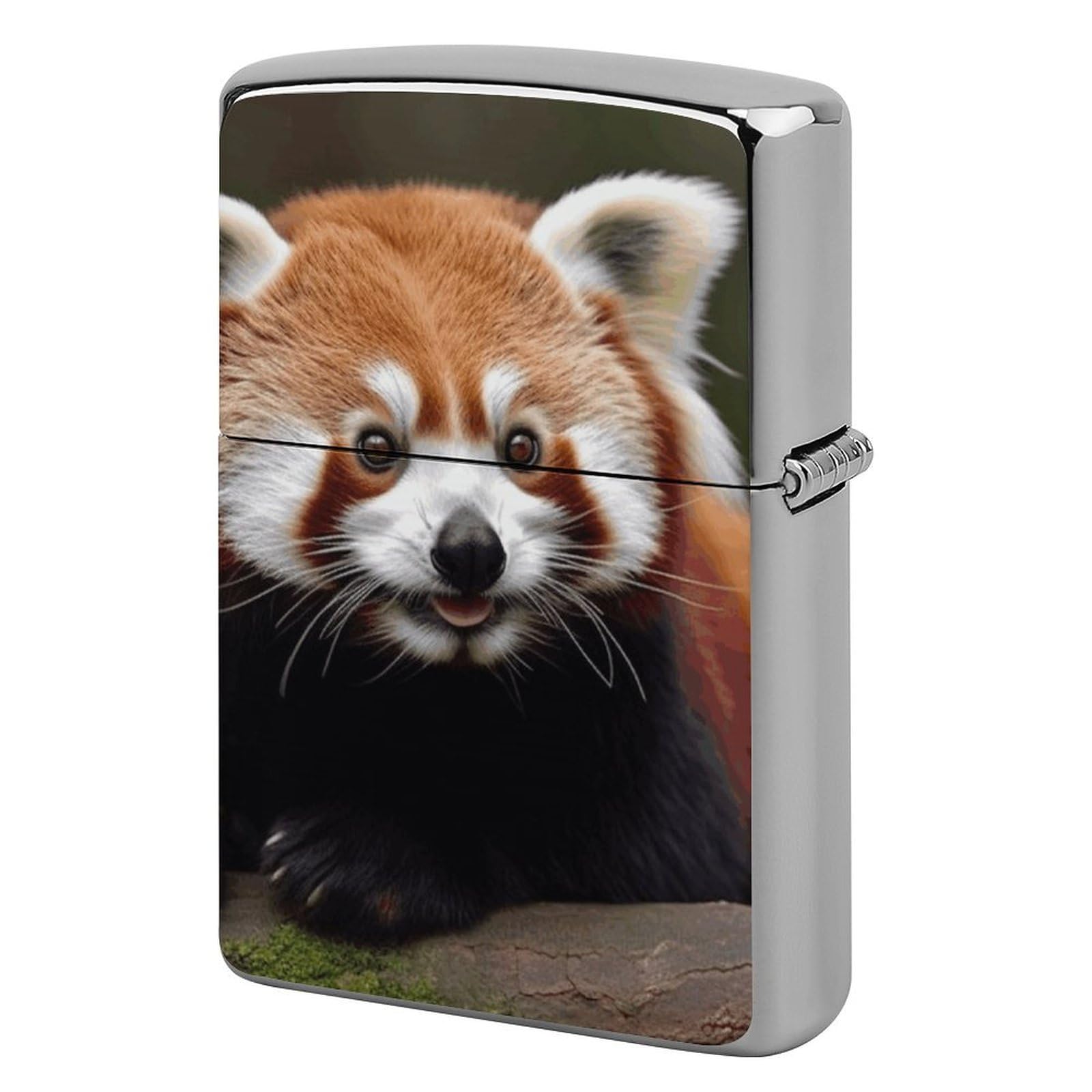 Animal Red Panda Lighter Case Vintage Metal Lighter Cover Reusable Lighter Protective Sleeve Unique Design Personalized Lighter Sleeve Holder Against Dust and Scratches