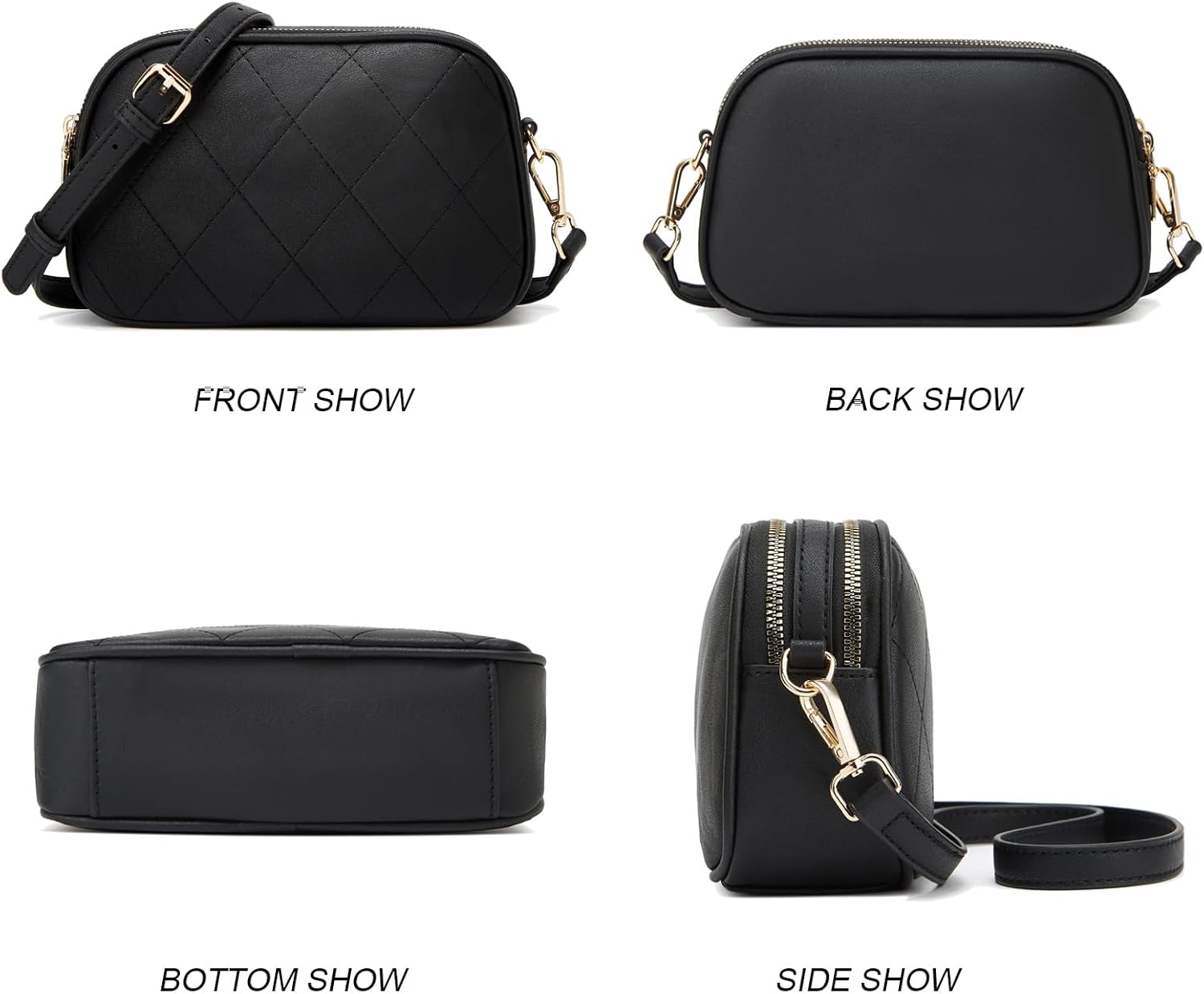 ZHIERNA Crossbody Bags for Women, Small Black Purse Lightweight Vegan Leather Shoulder Handbags Purse with Adjustable Strap | Small, Purse, Lightweight, Purse, with Adjustable Strap - Image 6