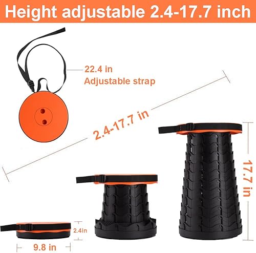 Miniatura 45 de Fishboy - Taburete plegable para adultos, ligero pero resistente, peso máximo de 1000 libras, portátil, retráctil, para actividades al aire libre
