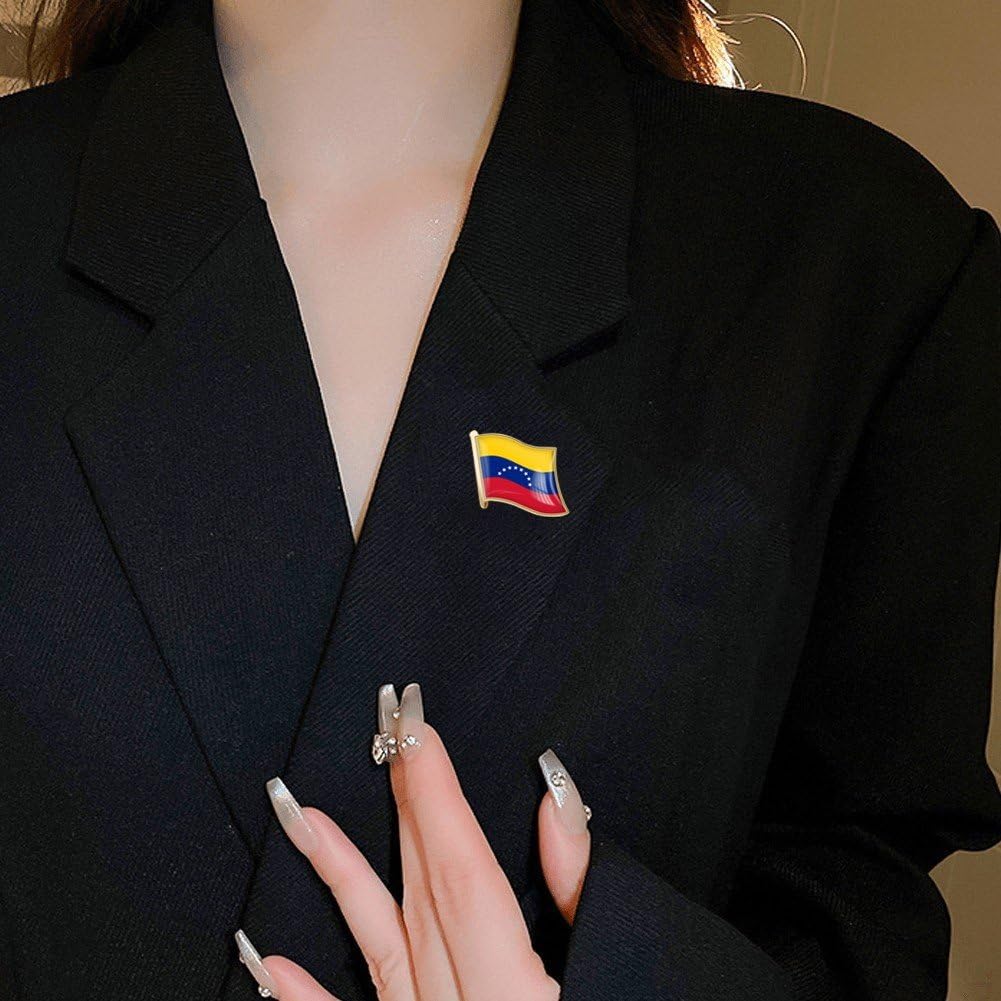 Wudaizhi Insignia De Solapa De Metal con Bandera Nacional De Venezuela: Pin De Bandera Amarilla, Azul Y Roja con Acabado Resistente Y Cierre Seguro.