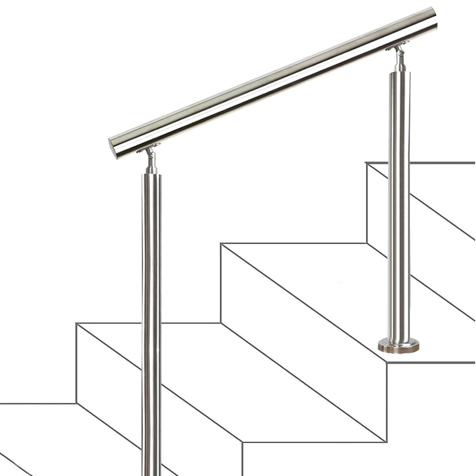 Rambarde extérieure pour escalier et marches en béton pour sécuriser l'accès jardin